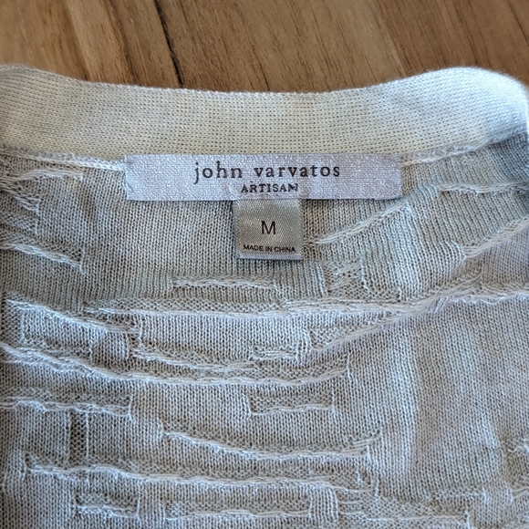 John Varvatos Cashmere Silk Long Sleeve V Neck Lightweight Textured Cardigan M - Picture 5 of 12
